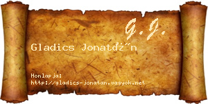 Gladics Jonatán névjegykártya